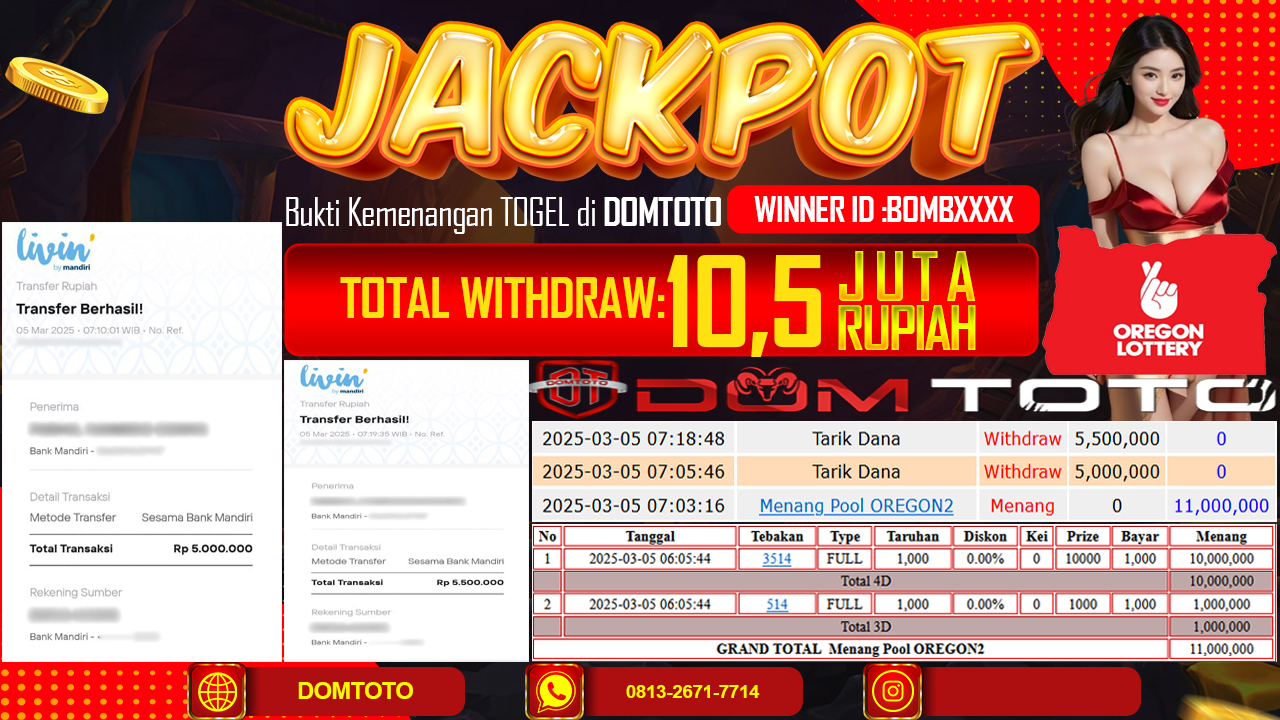 JACKPOT TOGEL OREGON 2  5 MARET 2025